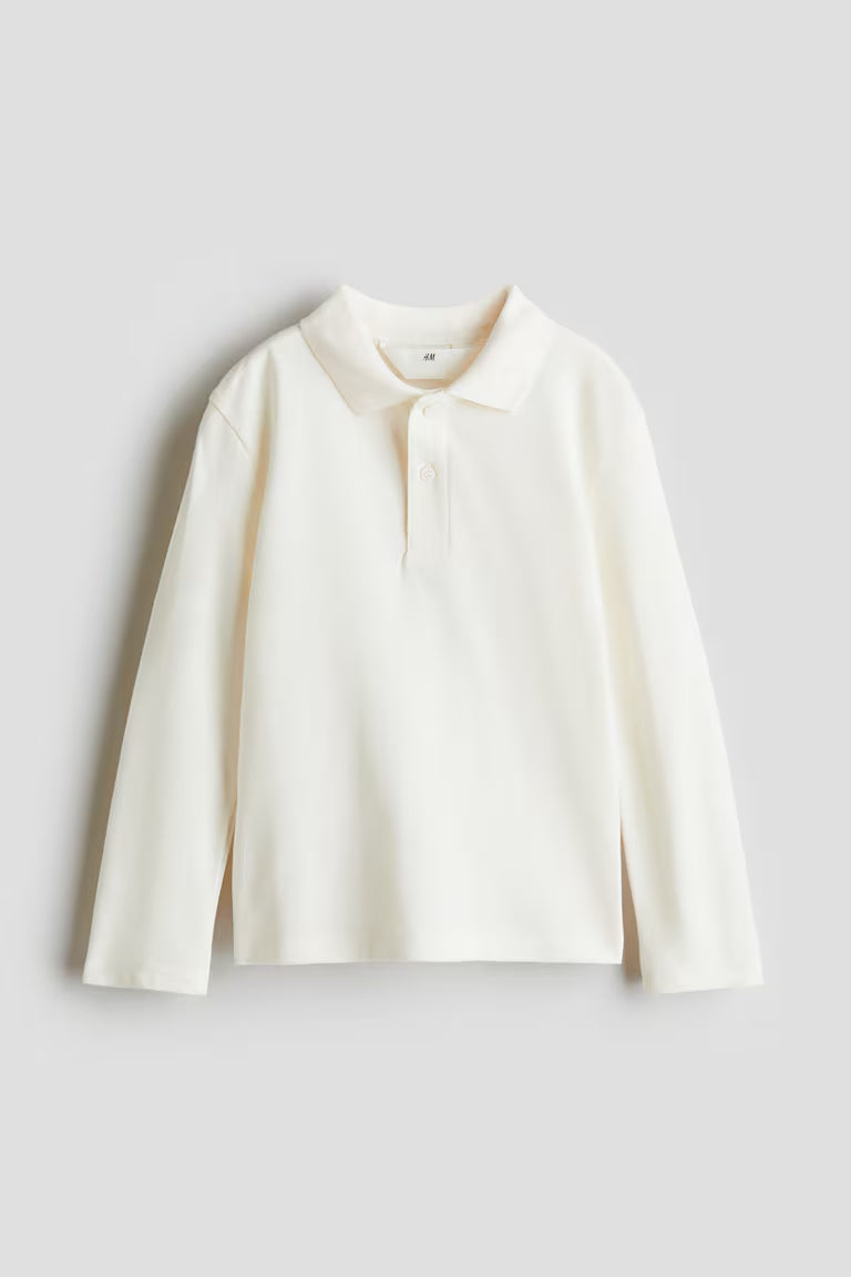 H&M Long-Sleeved Cotton Polo Shirt