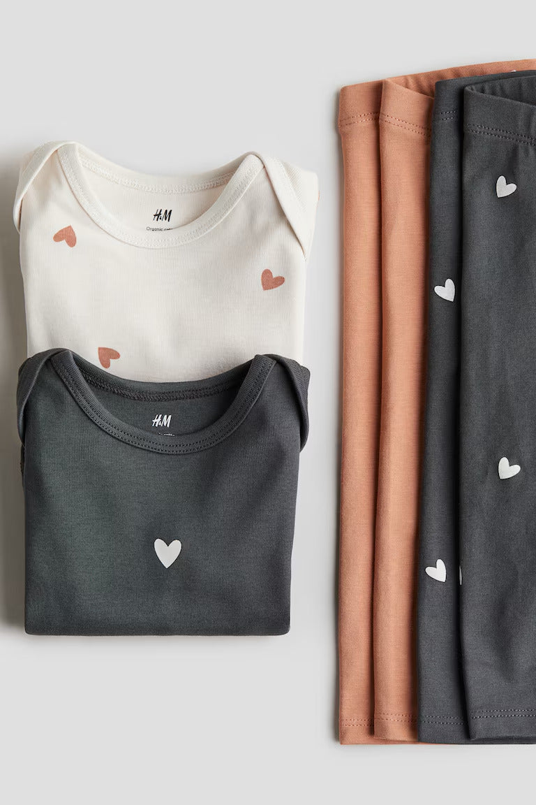 H&M 4-piece Cotton Jersey Set