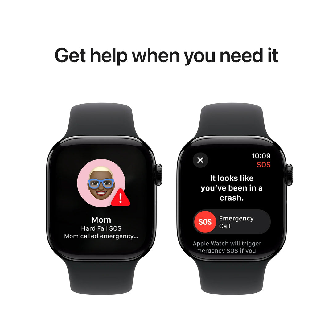 Apple Watch Series 10 GPS + Cellular 42mm Jet Black Aluminum Case with Black Sport Band - M/L