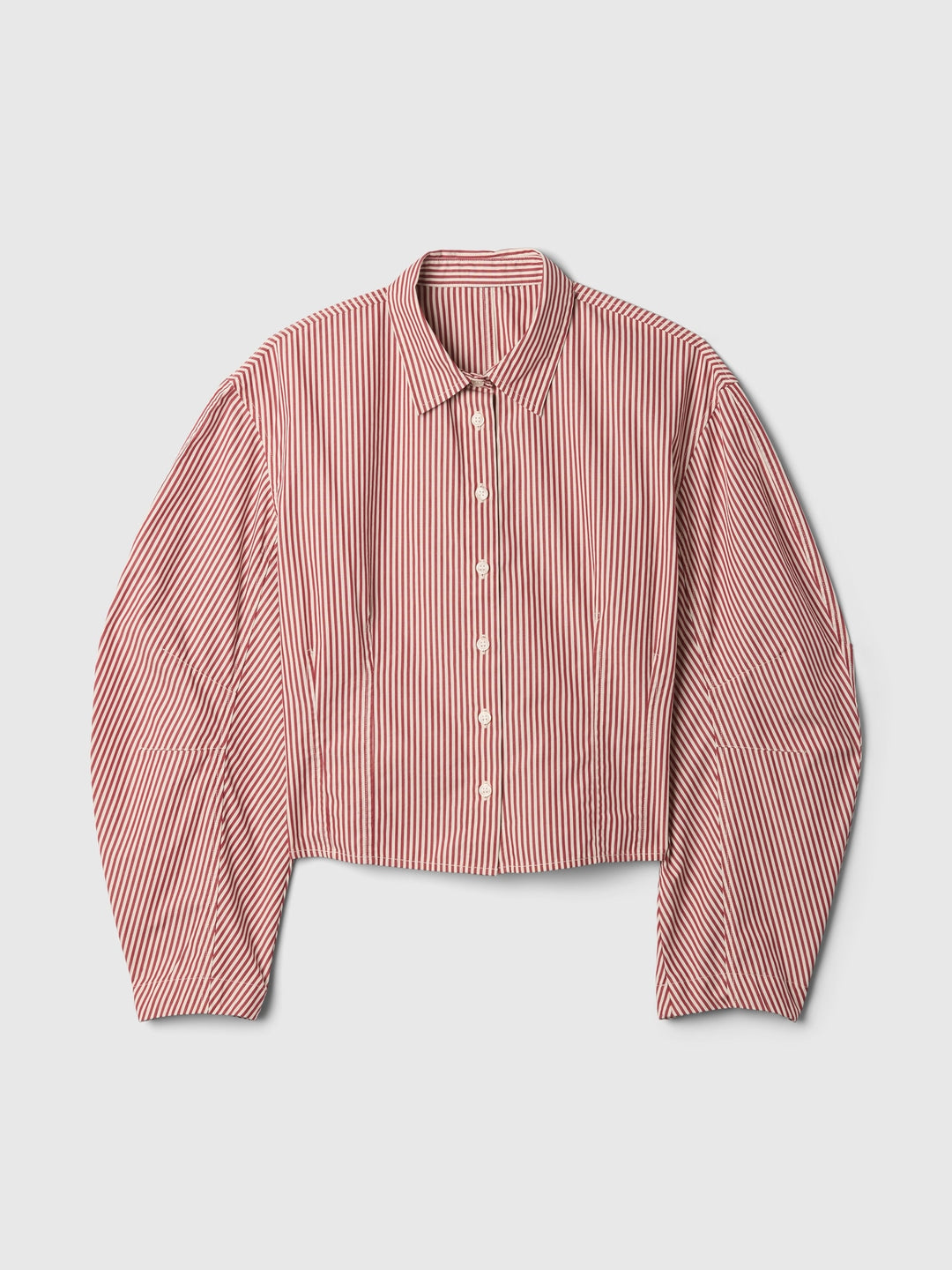Gap Organic Cotton Poplin Barrel-Sleeve Cropped Shirt