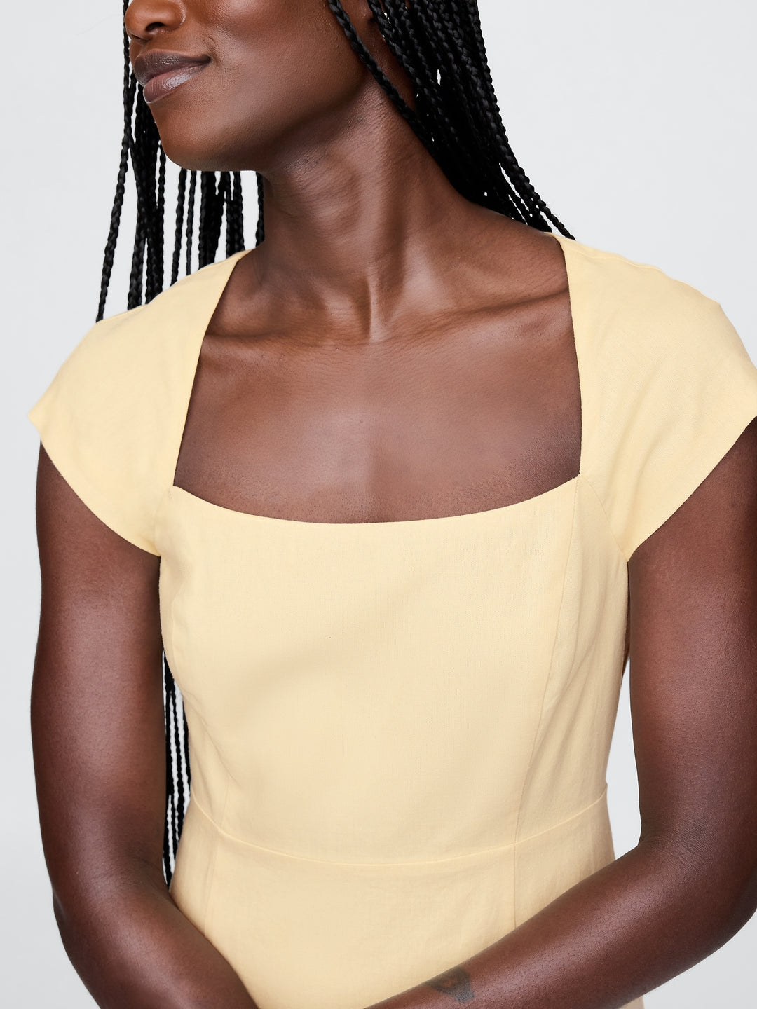 Gap Linen-Blend Cap-Sleeve Mini Dress