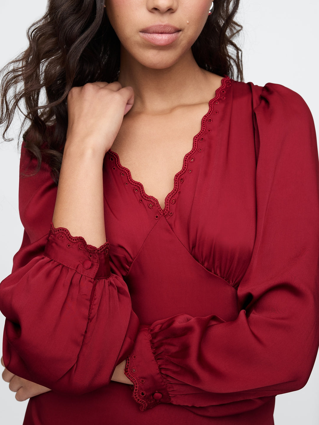 Gap Satin Empire Midi Dress