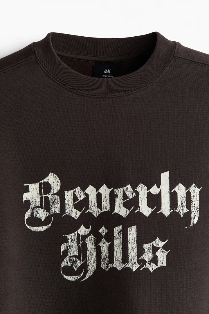 H&M Loose Fit Printed Sweatshirt