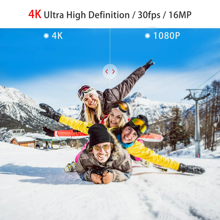 Campark Action Camera 4K 20MP Sport Camera WiFi Waterproof Underwater Actioncam HD Video Vlogging Record Camera EIS 170° Wide Angle Sound