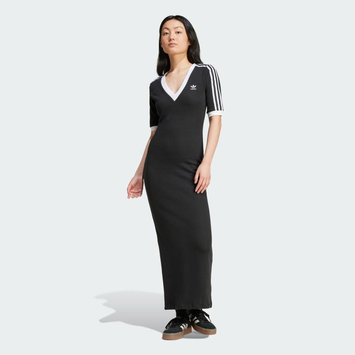 Adidas Adicolor 3-Stripes Knit V-Neck Dress