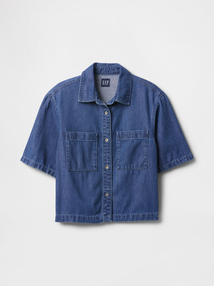 Gap UltraSoft Cropped Denim Shirt