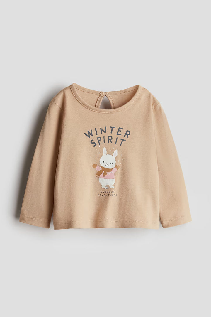 H&M TOP WITH PRINTED MOTIF