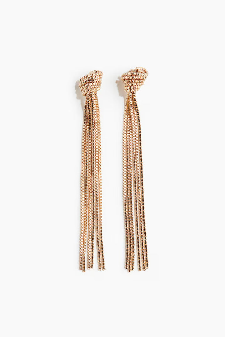 H&M BOX-CHAIN TASSEL EARRINGS