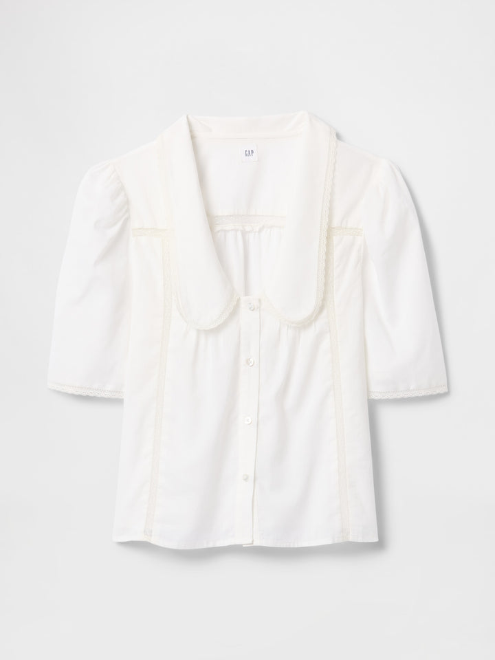 Gap Lace Peter Pan Collar Top