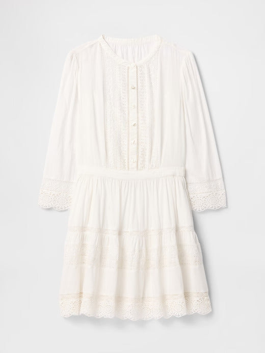 Gap Lace-Trim Mini Dress