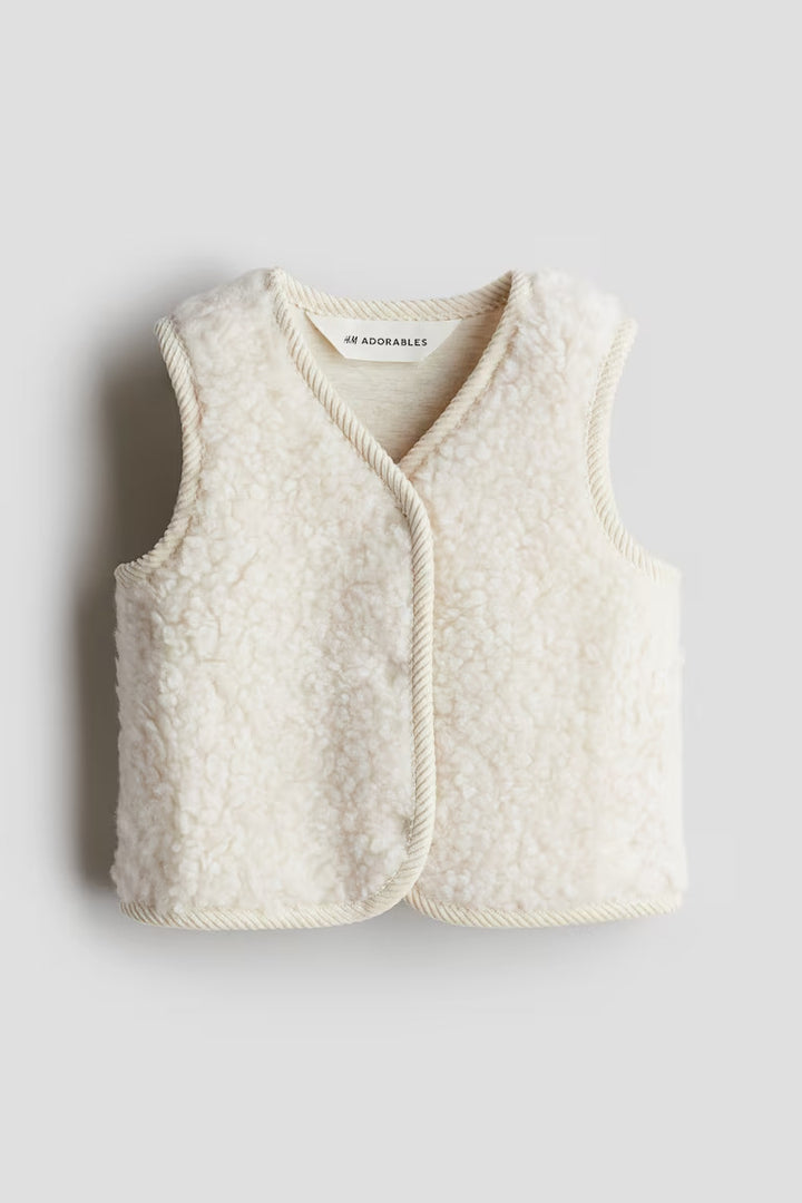 H&M WOOL-BLEND TEDDY FLEECE VEST