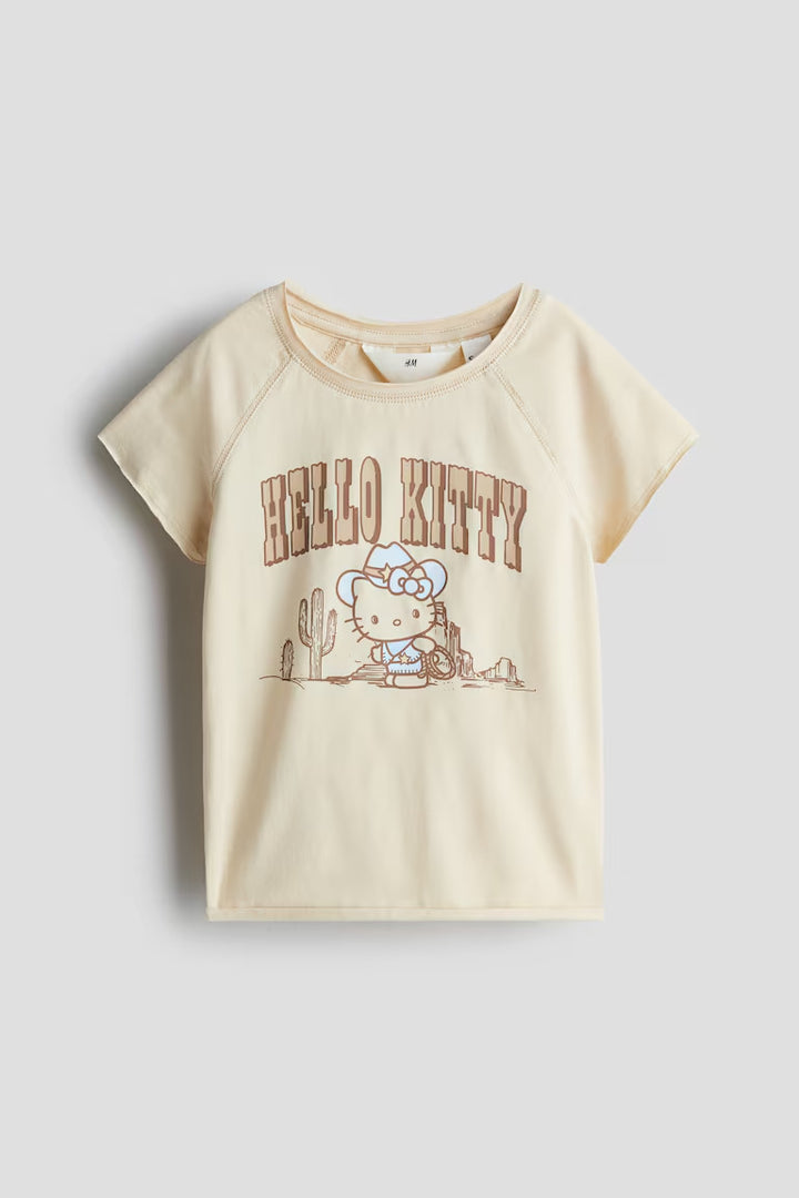 H&M JERSEY TOP WITH PRINTED MOTIF
