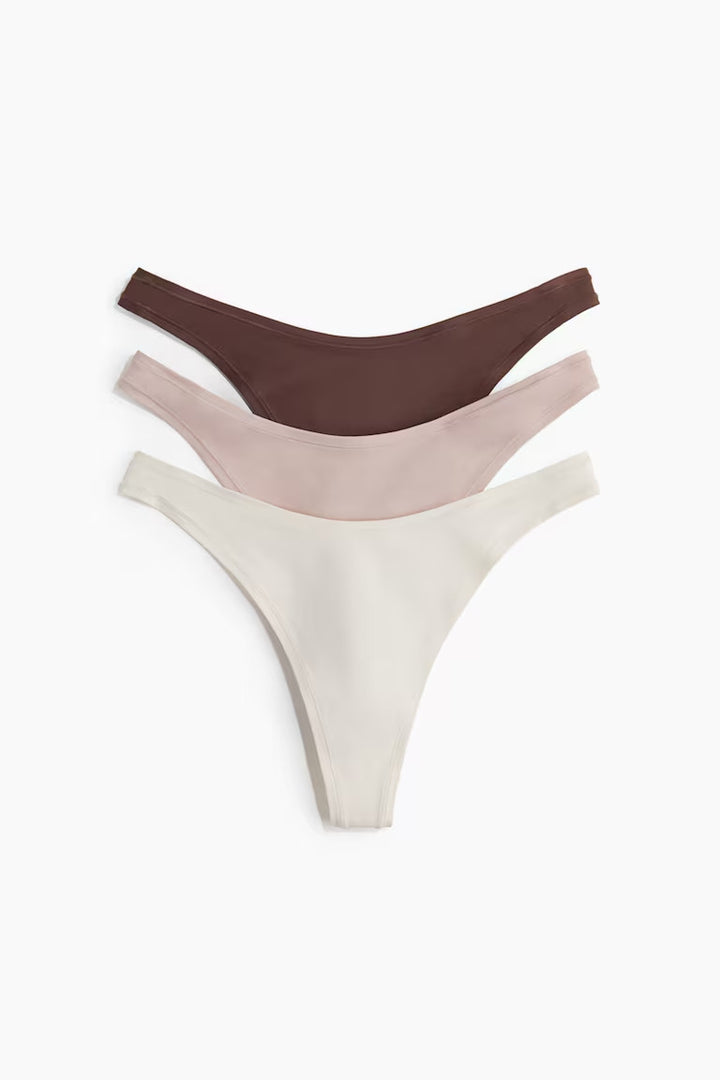 H&M 3-PACK MICROFIBER THONG BRIEFS