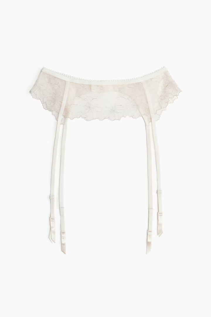 H&M EMBROIDERED GARTER BELT