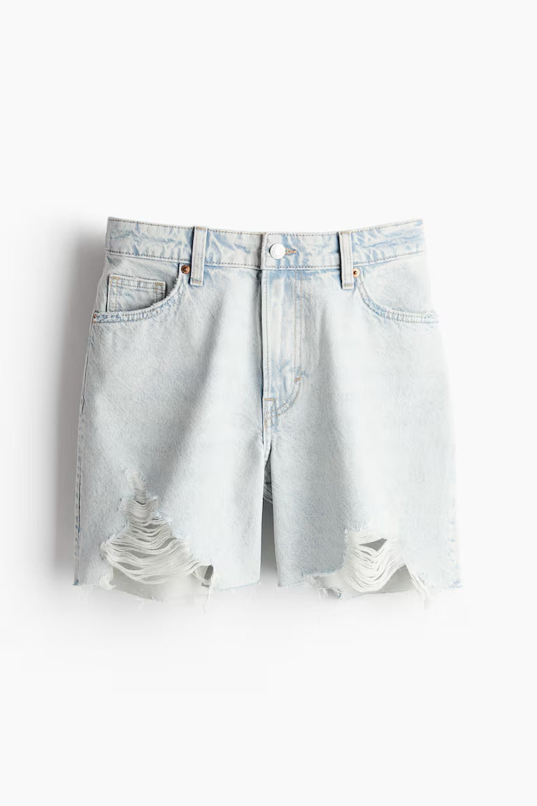 H&M HIGH BERMUDA DENIM SHORTS