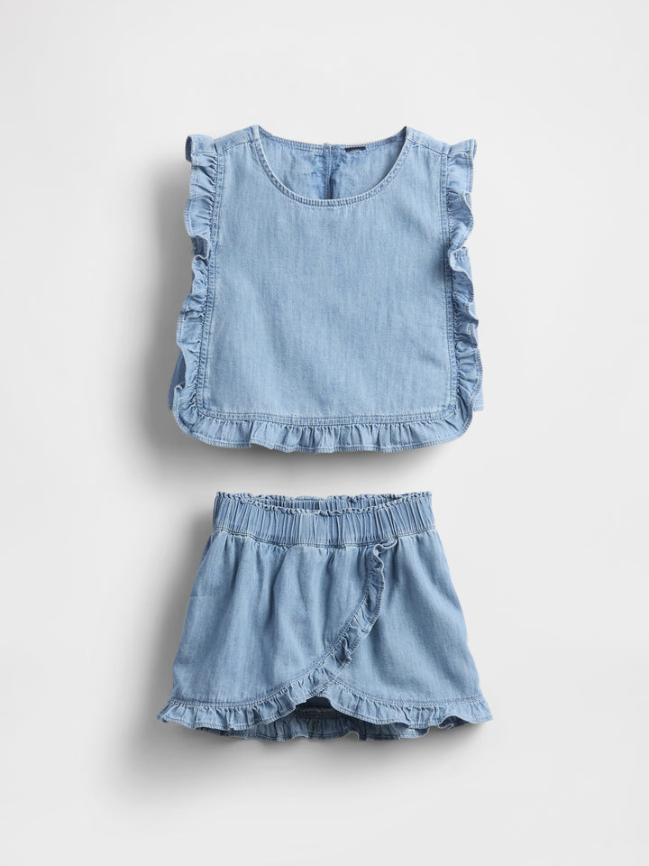 Gap Baby & Toddler Denim Ruffle Skort Set