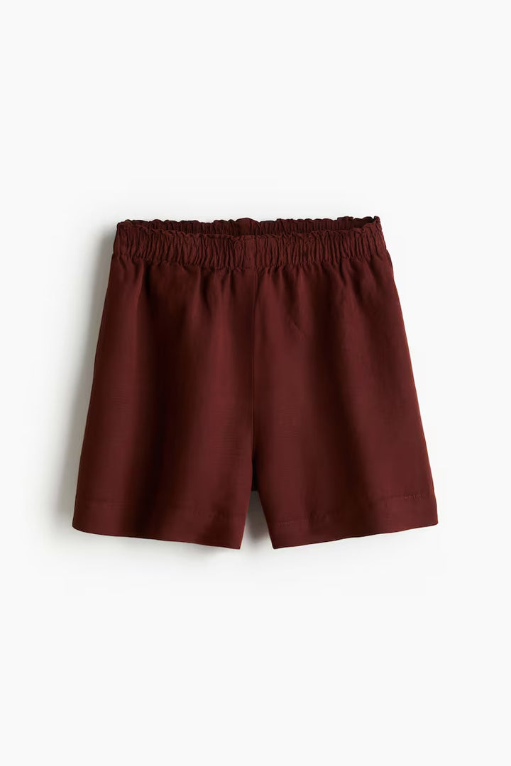 H&M LINEN-BLEND PULL-ON SHORTS