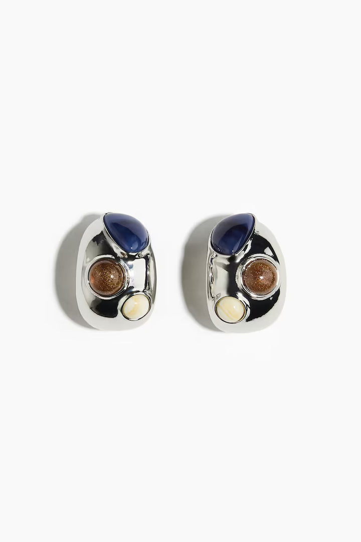 H&M BEAD-DETAIL DOME EARRINGS