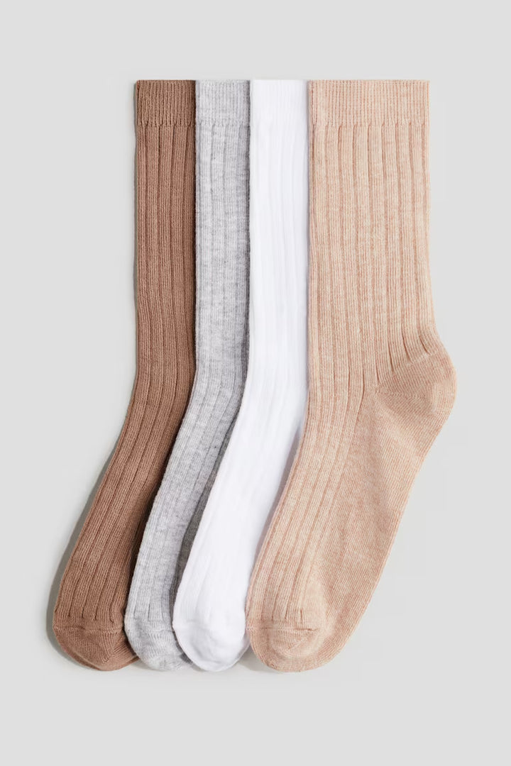 H&M 4-PACK RIB-KNIT SOCKS