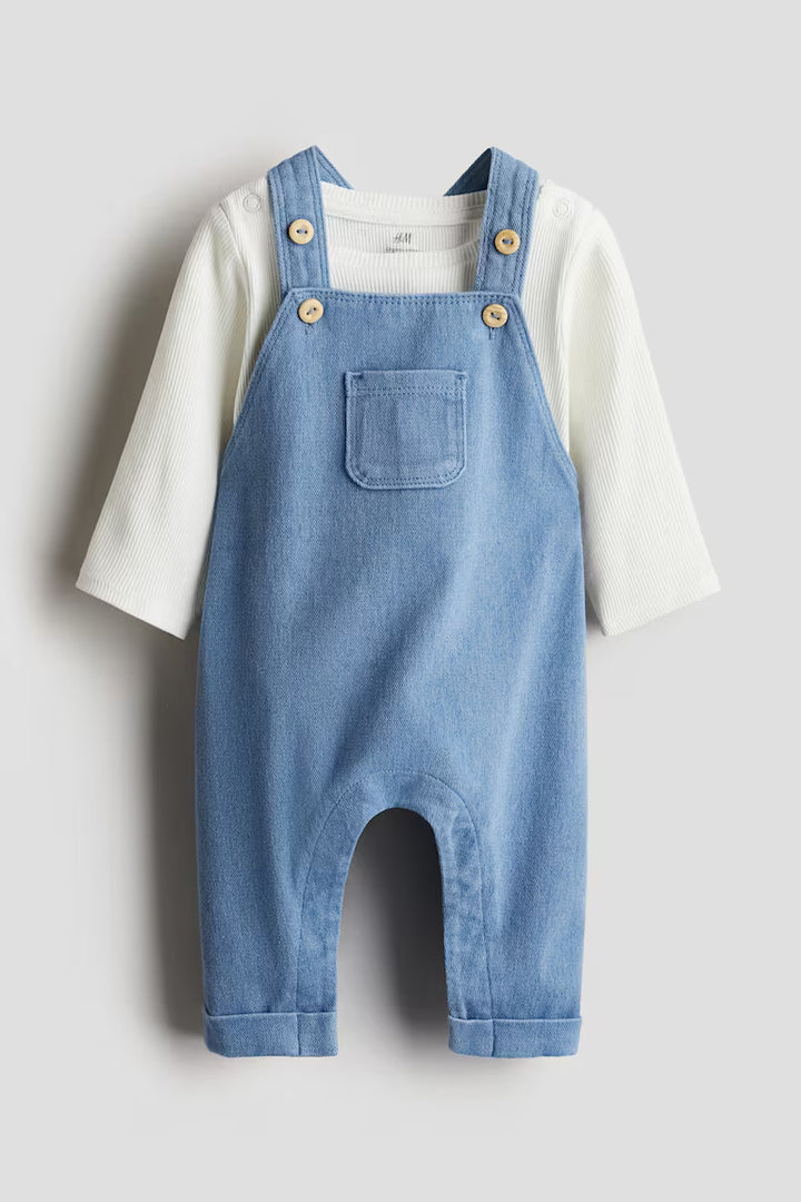 H&M 2-PIECE OVERALL AND BODYSUIT SET
