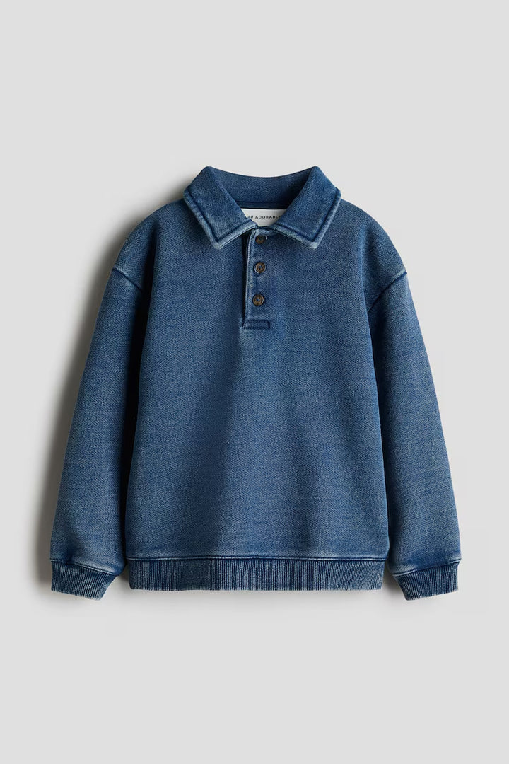 H&M COTTON SWEATSHIRT POLO SHIRT