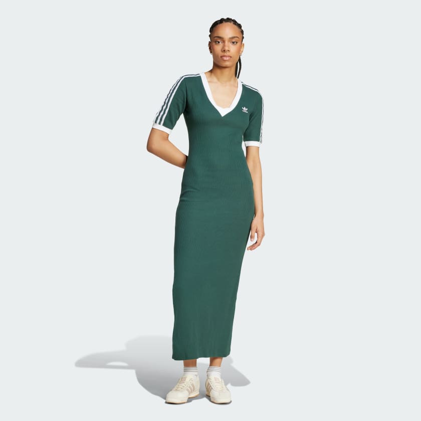 Adidas Adicolor 3-Stripes Knit V-Neck Dress