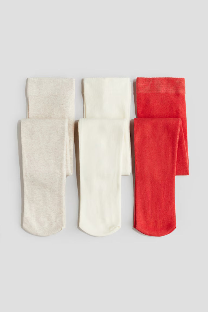 H&M 3-PACK FINE-KNIT TIGHTS