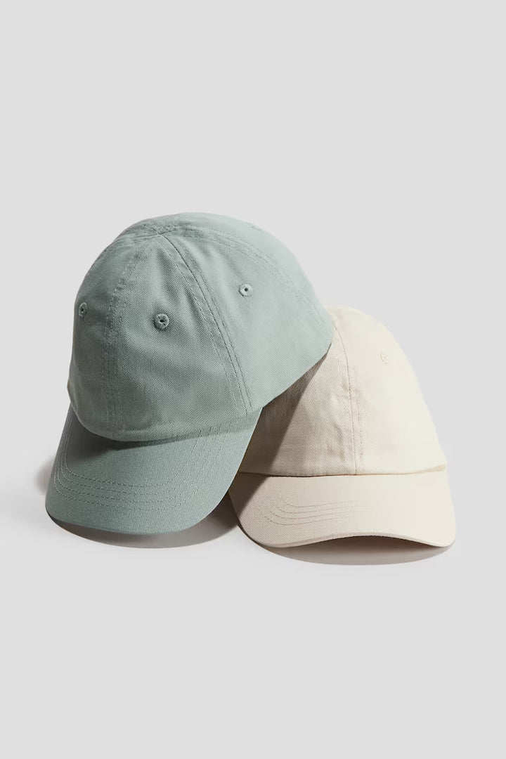 H&M 2-PACK COTTON TWILL CAPS