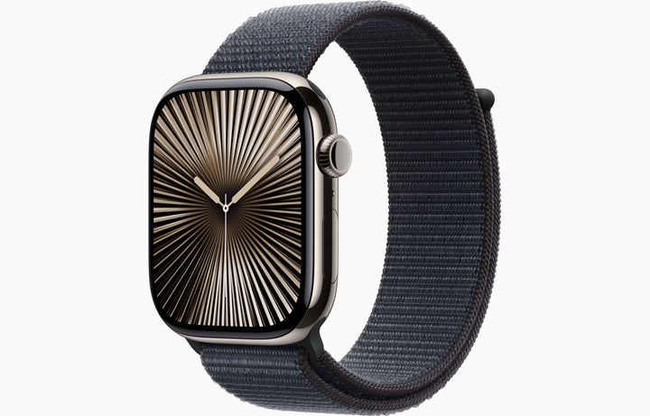 Apple Watch Series 10 GPS + Cellular, 46mm Slate Titanium Case with Ink Sport Loop