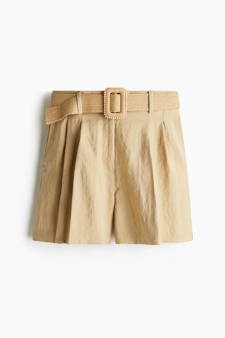 H&M BELTED TWILL SHORTS