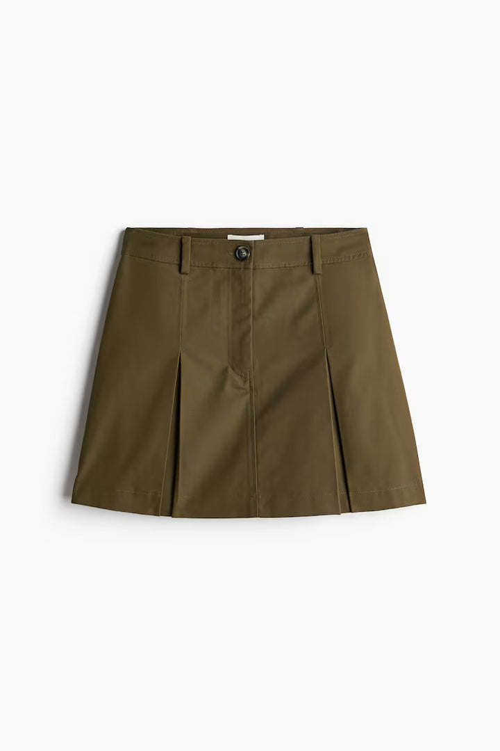 H&M PLEATED TWILL SKIRT