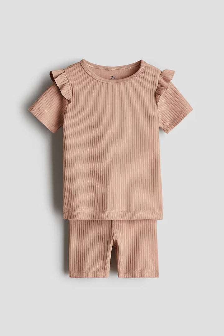 H&M 2-PIECE RIBBED COTTON SET