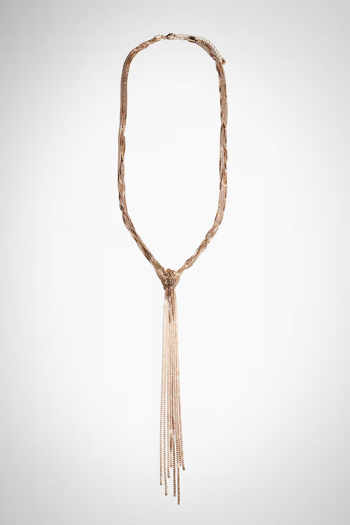 H&M BOX-CHAIN LARIAT NECKLACE