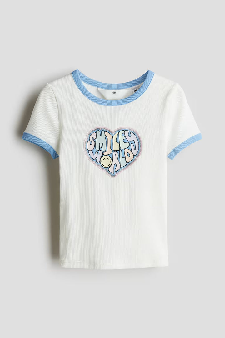 H&M PRINTED JERSEY TOP