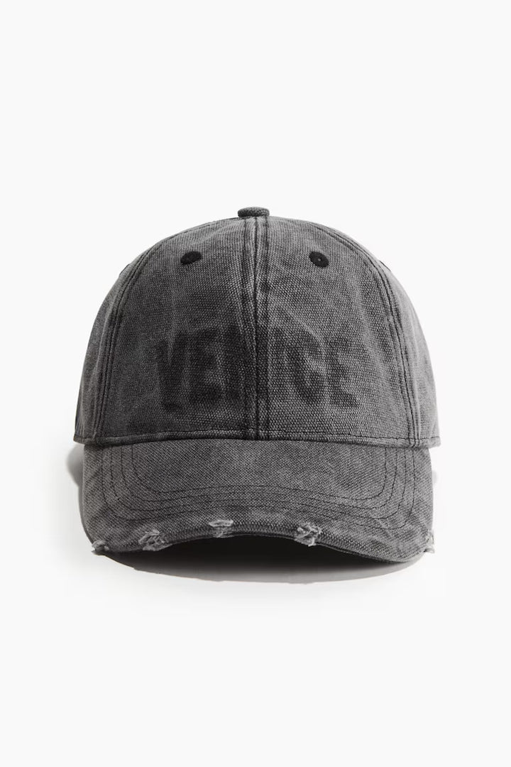 H&M CAP WITH HEAVILY DISTRESSED DETAILS