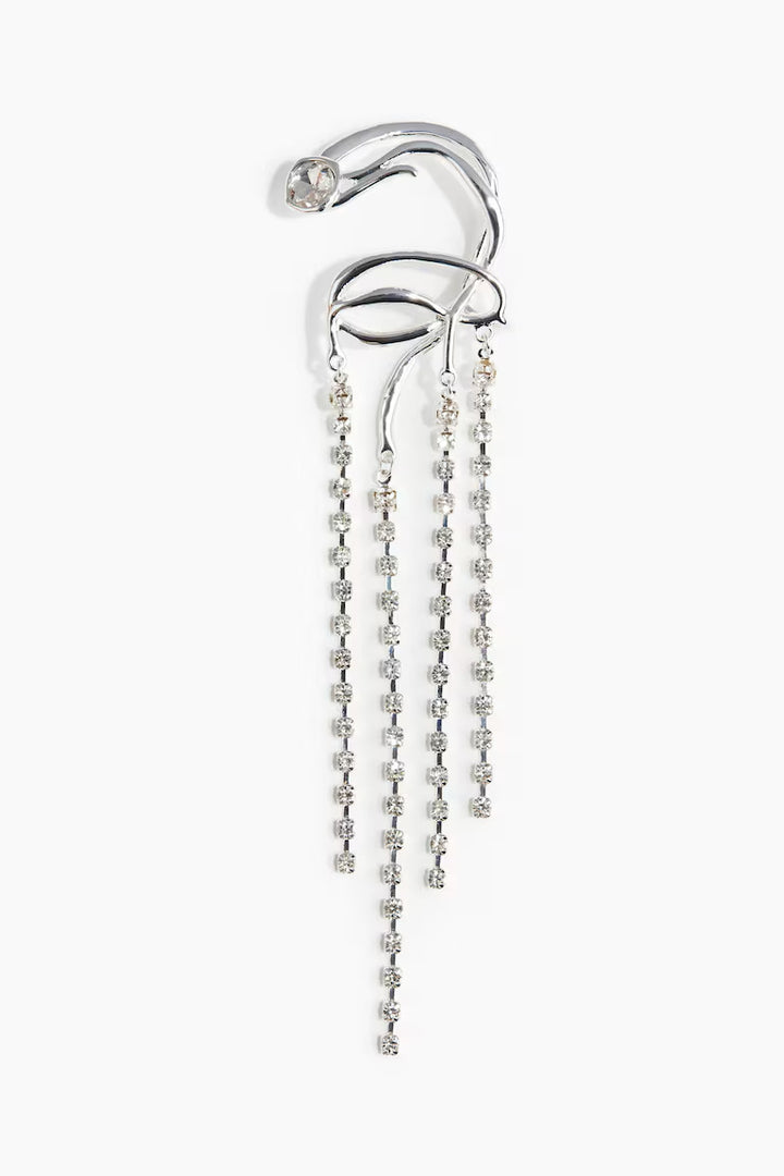 H&M RHINESTONE-PENDANT EAR CUFF