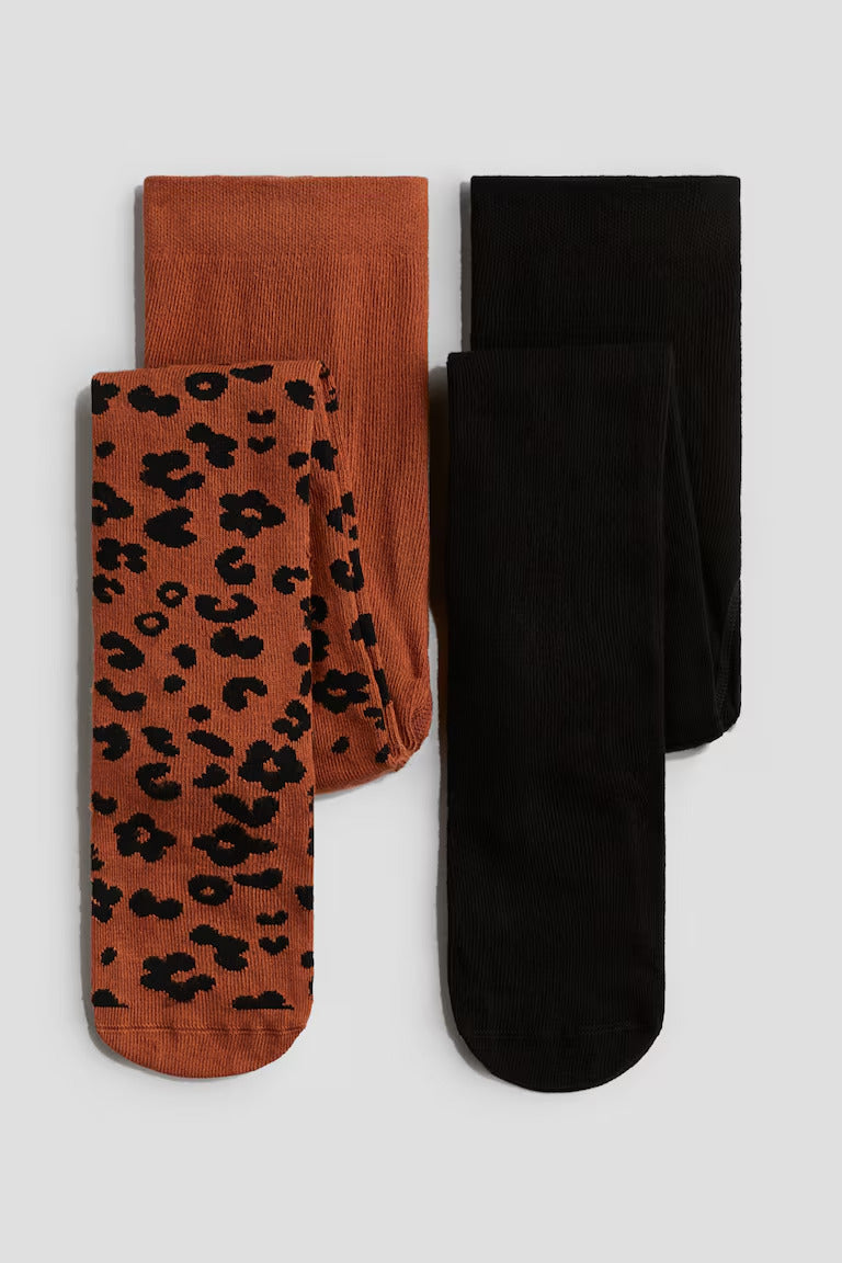 H&M 2-PACK FINE-KNIT TIGHTS