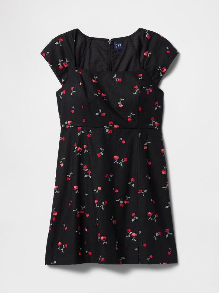 Gap Linen-Blend Cap-Sleeve Mini Dress