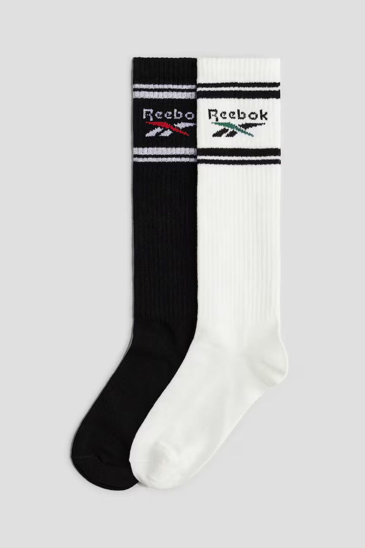 H&M 2-PACK KNEE SOCKS WITH MOTIF