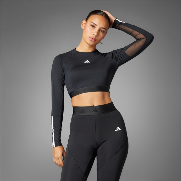 Adidas Hyperglam Training Cropped Long Sleeve Tee