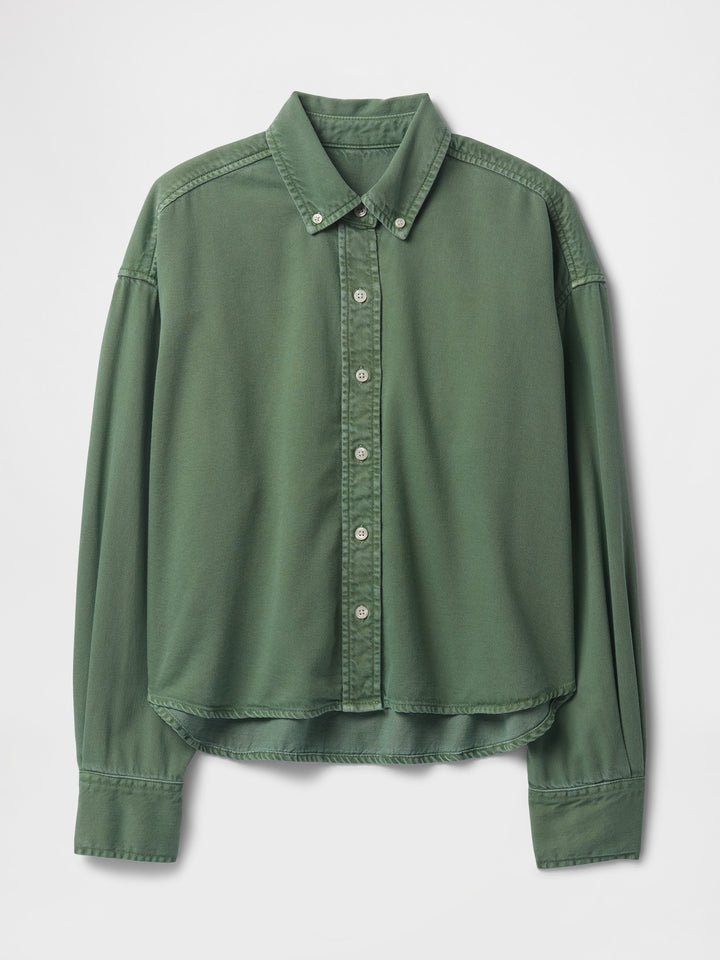 Gap UltraSoft Denim Cropped Big Shirt