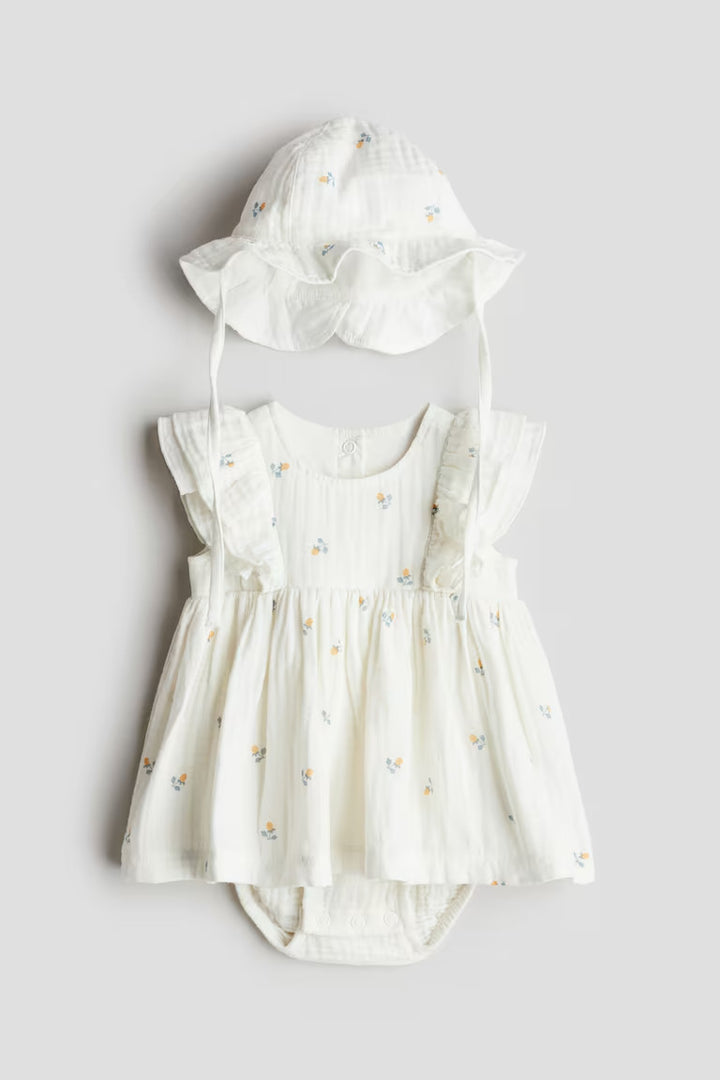 H&M 2-PIECE PATTERNED MUSLIN SET