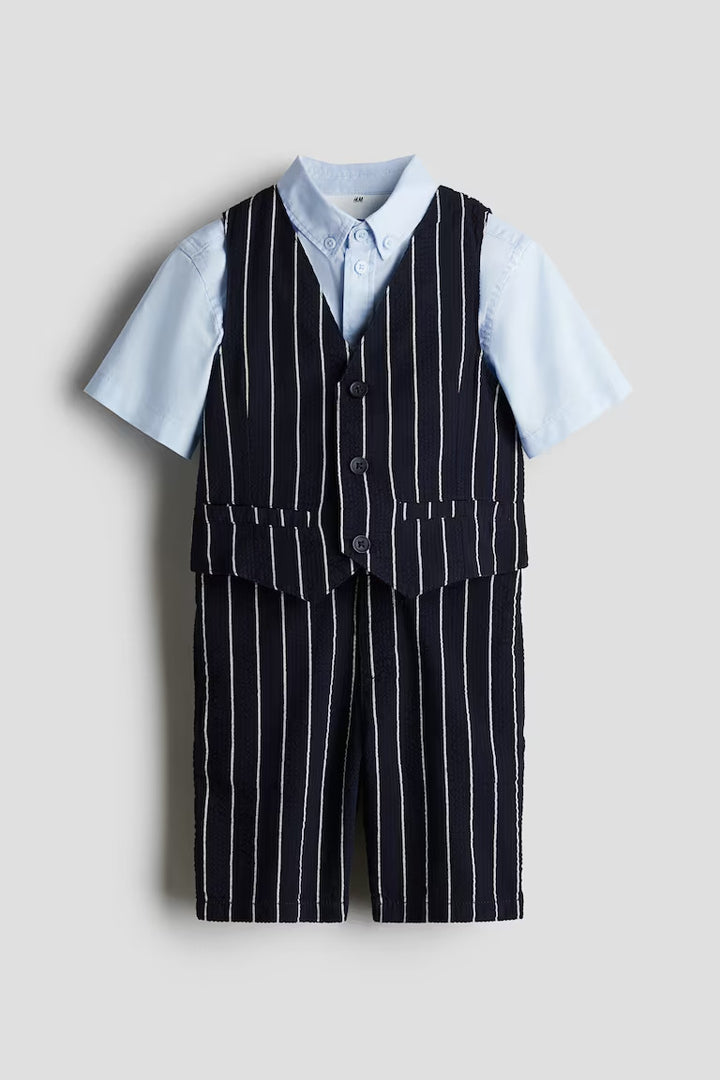 H&M 3-PIECE SEERSUCKER SET