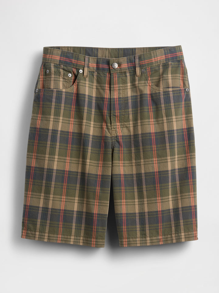 Gap Relaxed Plaid Canvas Shorts