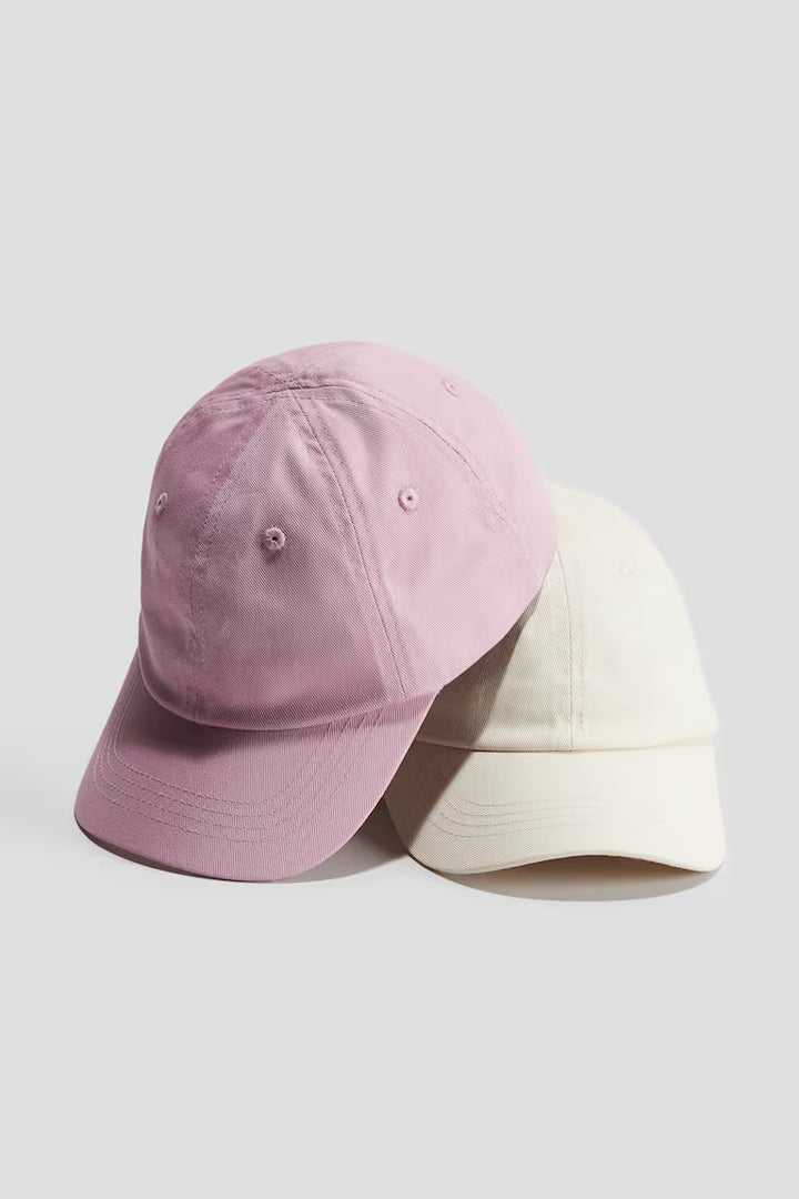 H&M 2-PACK COTTON TWILL CAPS