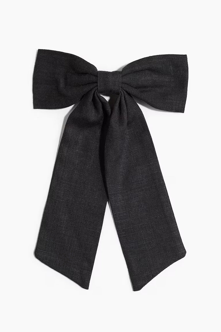 H&M LINEN-BLEND BOW HAIR CLIP
