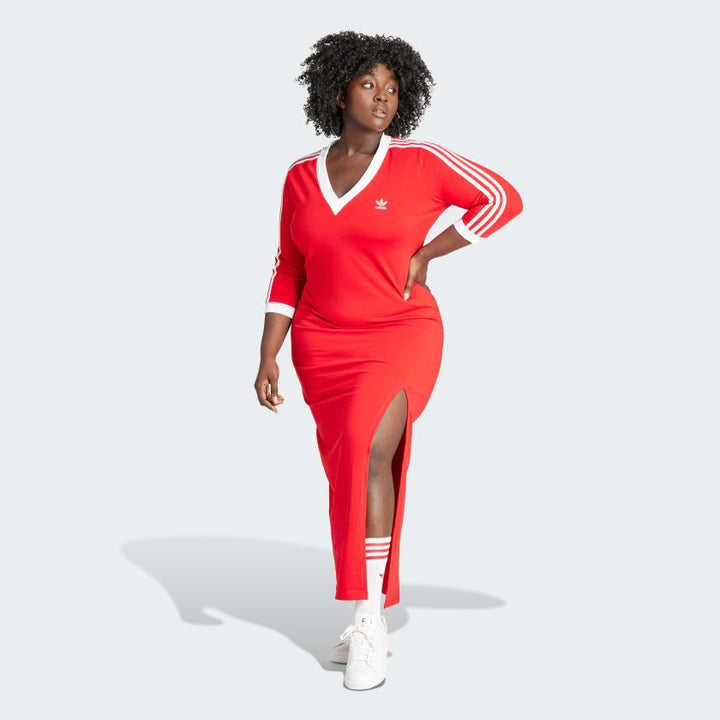 Adidas Adicolor Classics 3-Stripes V-Neck Maxi Dress (Plus Size)