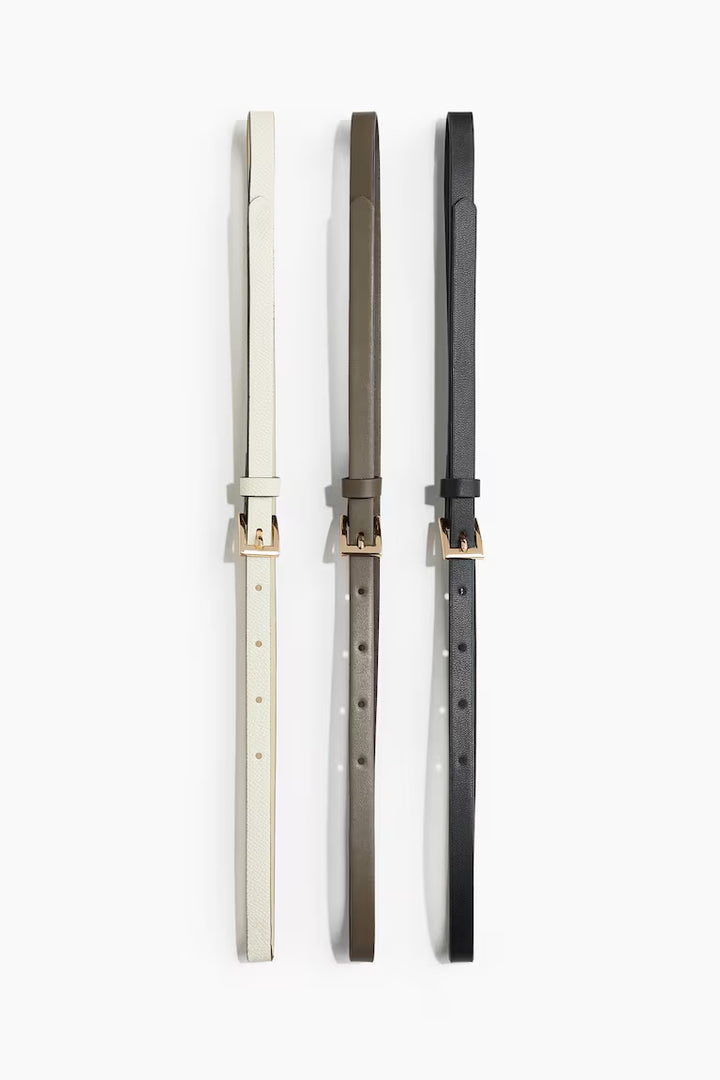 H&M 3-PACK NARROW BELTS