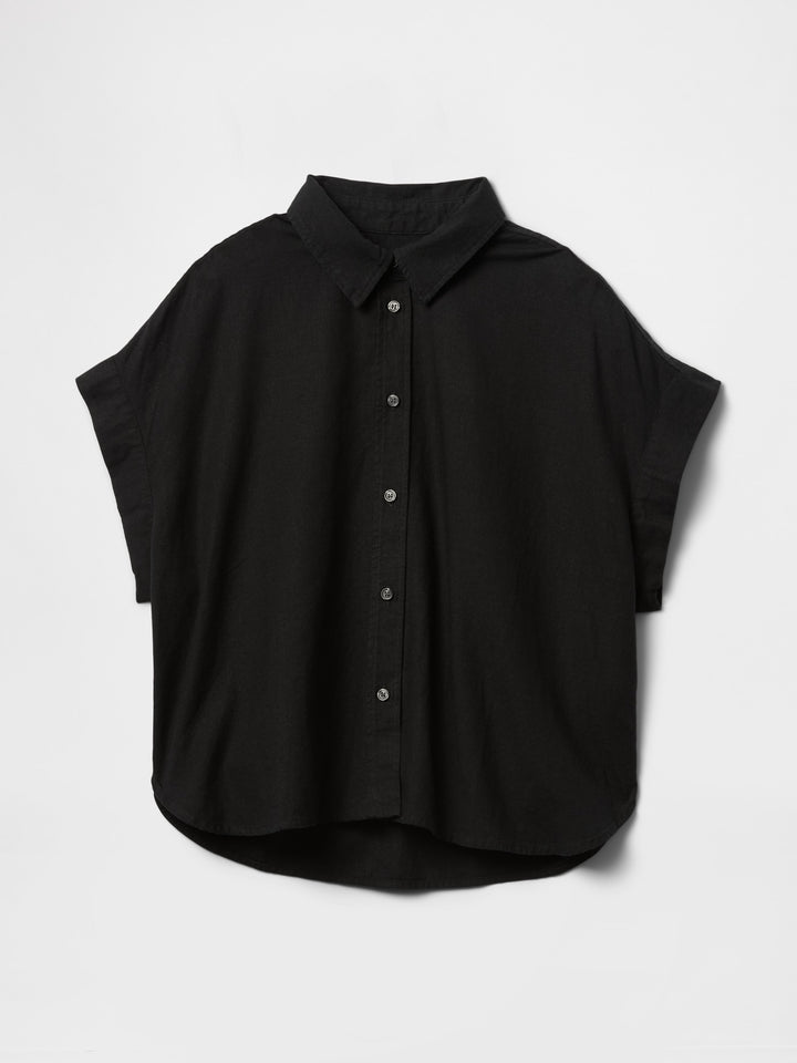 Gap Linen-Blend Cropped Shirt