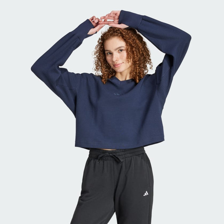 ADIDAS ALL SZN Ribbed V-Neck Sweatshirt